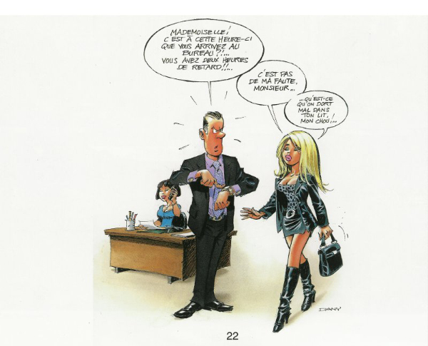 [French Fr Humour Blague Drole Fun Joke] Retard au bureau 001-HeV